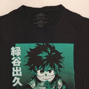 My Hero Academia Anime Crew Neck Short Sleeve Graphic T Shirt Mens Size L Black